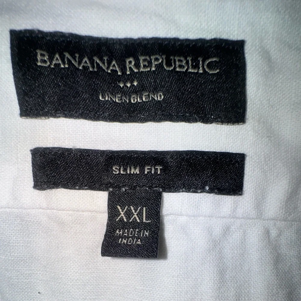 Mens Banana Republic Linen Blend Slim Fit Button Down Shirt Size XXL‎